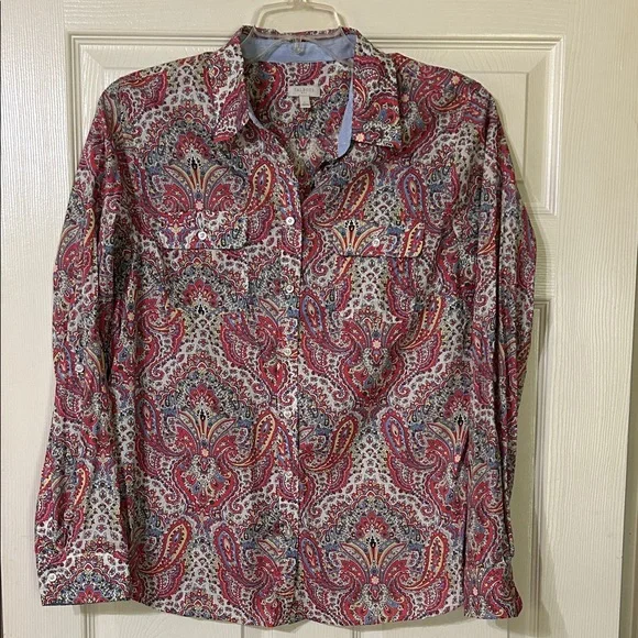 Talbots Paisley Button Down Shirt - Picture 2 of 9